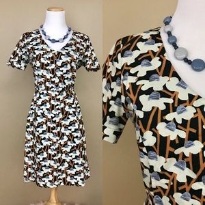 Fossil Retro Cotton Abstract Floral Print Dress